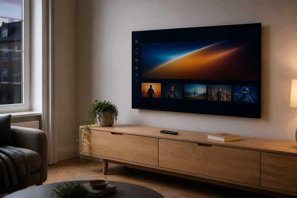 Living room TV ready for Canuck IPTV setup